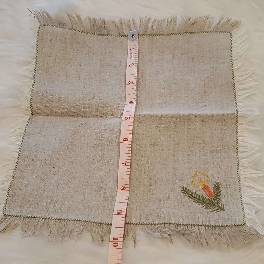 Hand Made Linen Embroider 6 Napkins Table Linen